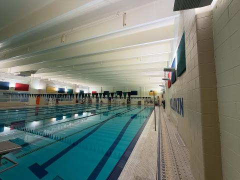 Lap pool with new lights